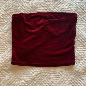 Burgundy-ish Velvet Tube Top